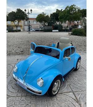 Coche VW Beetle escarabajo retro clasico celeste 12V, mando parental - AC-LIJE1818